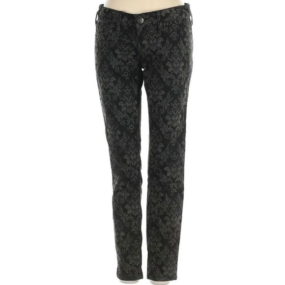 Free People Black Damask Jacquard Skinny Jeans - Picture 2 of 8